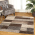 12' Beige Slate Gray And Brown Patchwork Runner Rug